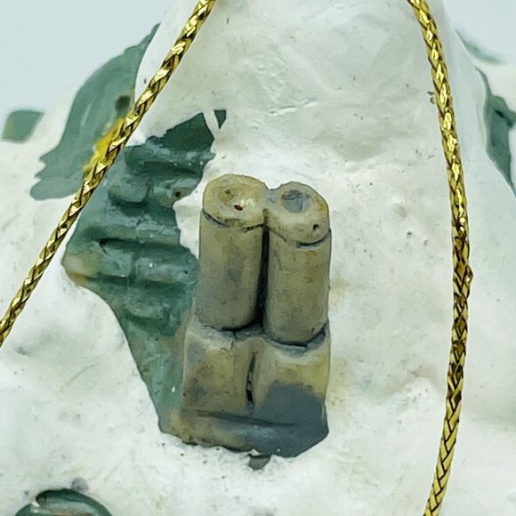 Vintage Christmas Ornament Snowy Cottage House With Trees Christmas Village - Picture 14 of 15